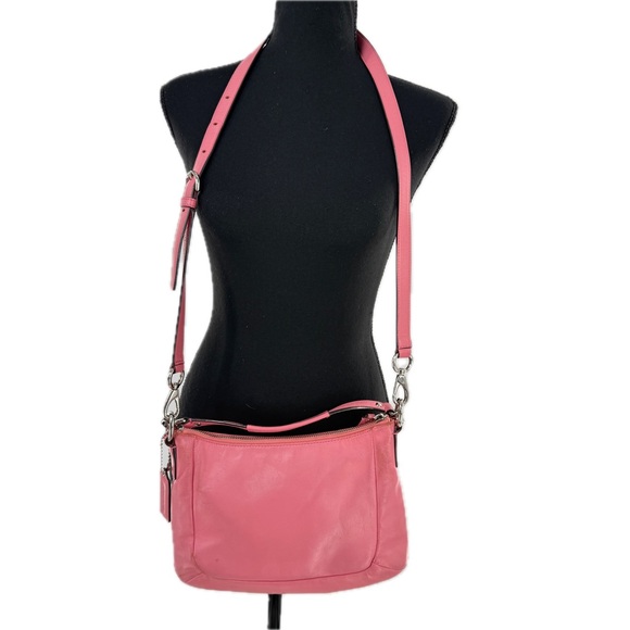 COACH Kristin Pink Leather Shoulder Crossbody Hobo Bag Purse F22308 - Picture 5 of 17